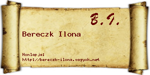 Bereczk Ilona névjegykártya
